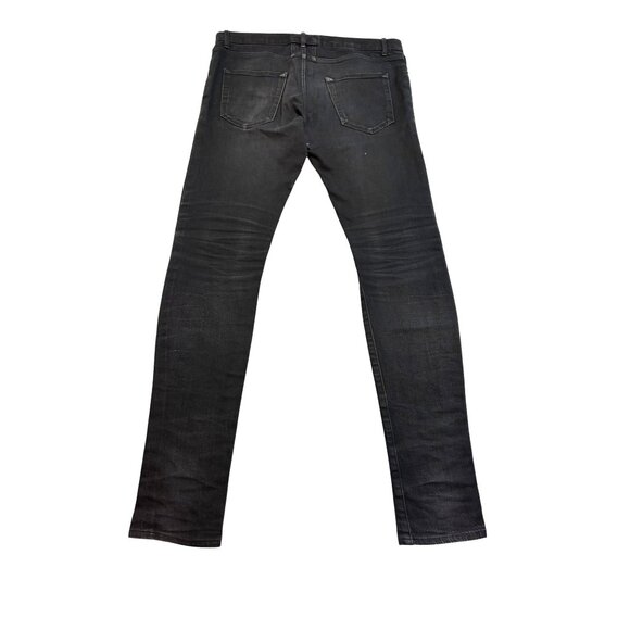 Saint Laurent Paris D02 Slim Fit Jeans in Washed Black - Picture 3 of 8